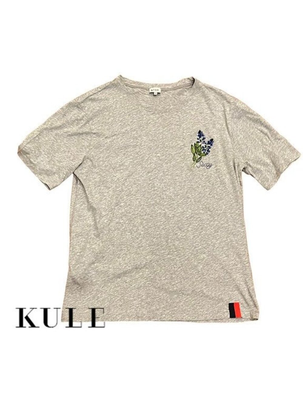 KULE Ltd.Edition Modern Tee, Bluebonnet "Sexy" Graphic, Heather Grey, S